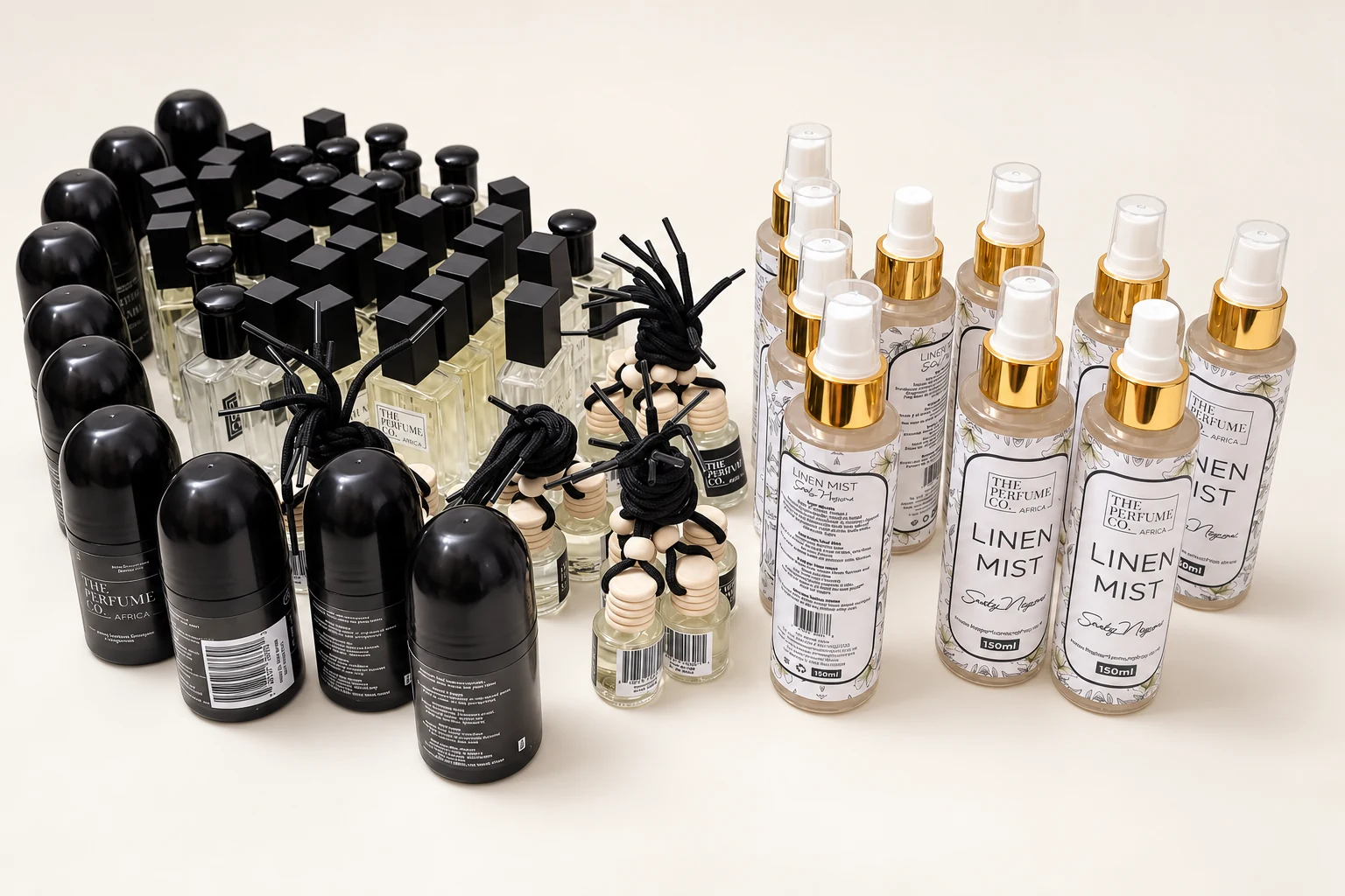 Perfumes, car diffusers and linen mist from The Perfume Co. Africa